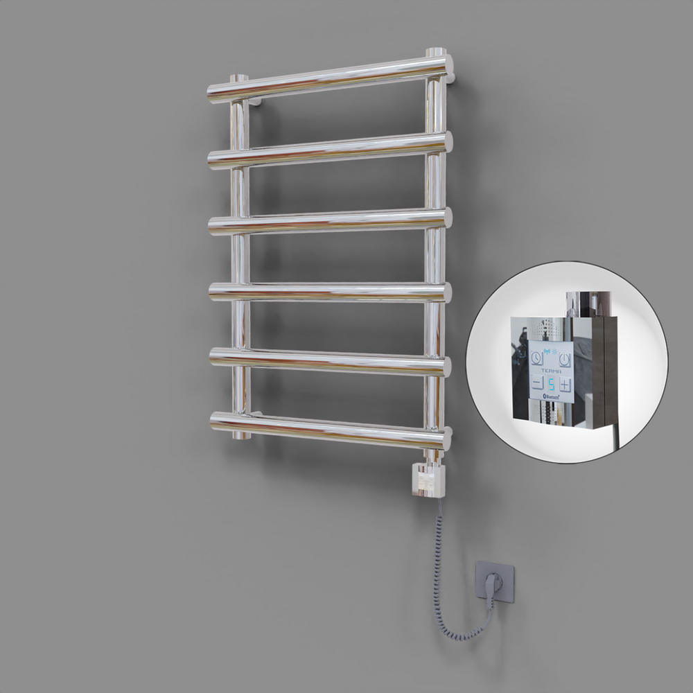 Amazon Dekoratif Elektrikli Havlupan 600x850 Krom (KTX4 Termostat) 200W Spiral Kablolu - 1