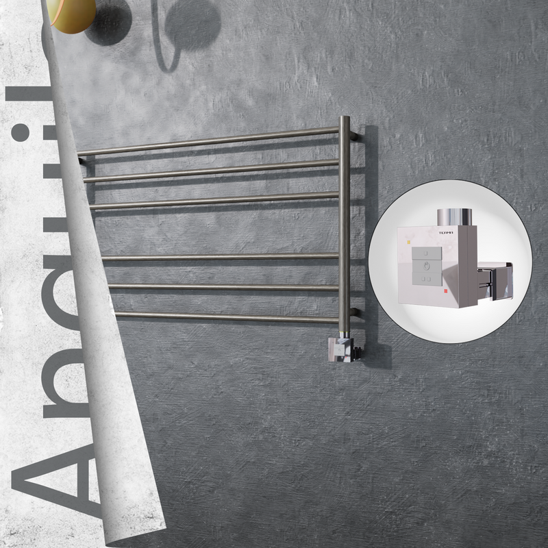 Angulia Electric Stainless Steel Towel Rail 1000x590 Satin Polished (KTX1 Thermostat) 200W 