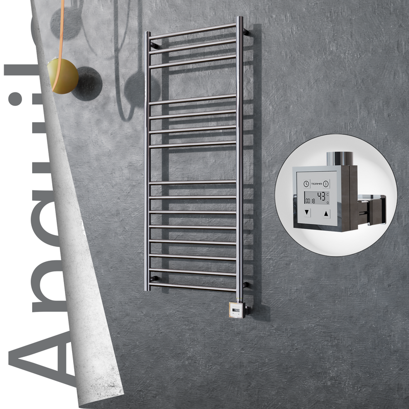 Angulia Electric Stainless Steel Towel Rail 500x1210 Mirror Polished (KTX3 Thermostat) 200W 