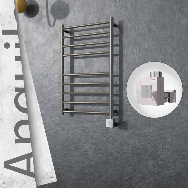 Angulia Electric Stainless Steel Towel Rail 500x790 Satin Polished (KTX1 Thermostat) 200W 