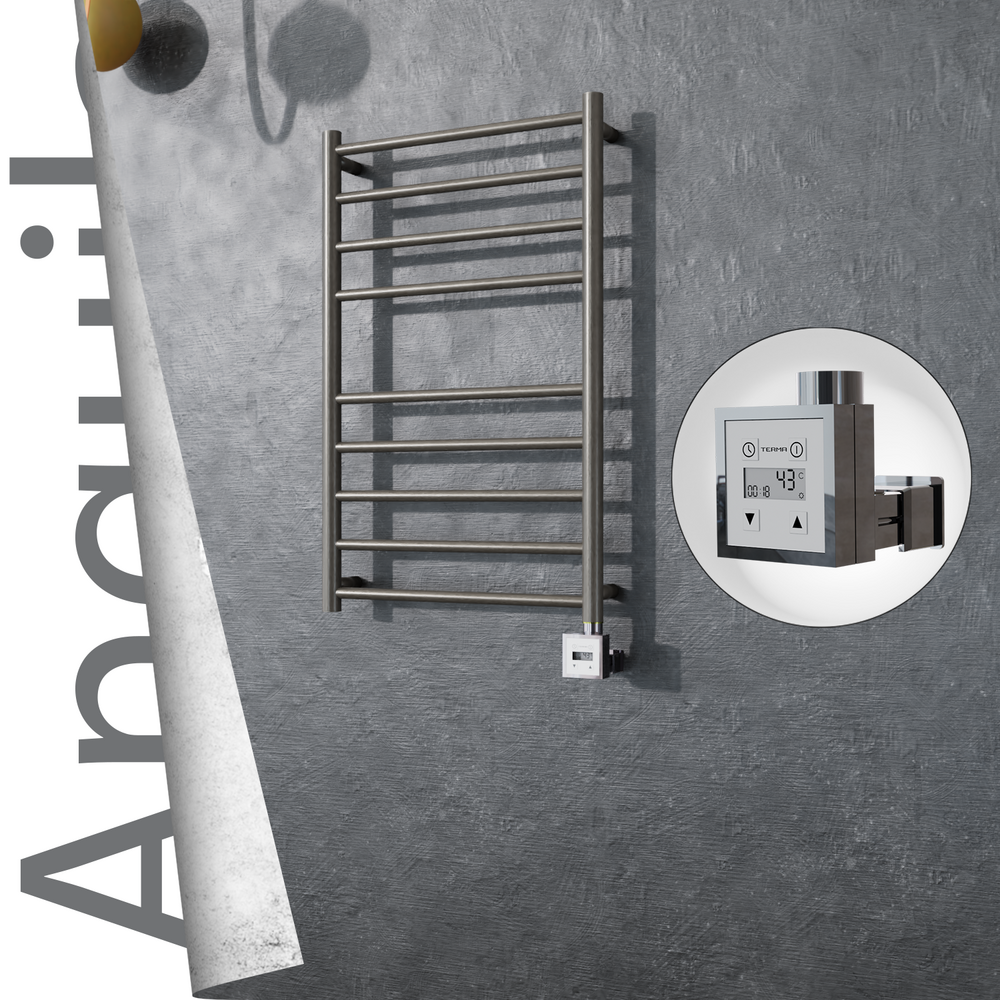 Angulia Electric Stainless Steel Towel Rail 500x790 Satin Polished (KTX3 Thermostat) 200W - 1