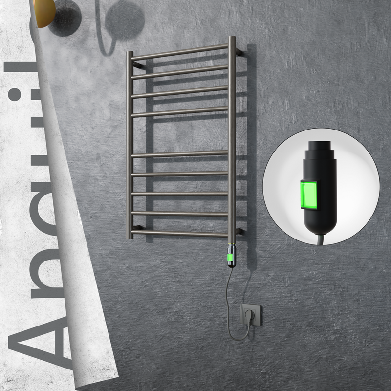 Angulia Electric Stainless Steel Towel Rail 500x790 Satin Polished (On/Off Switch) 200W 