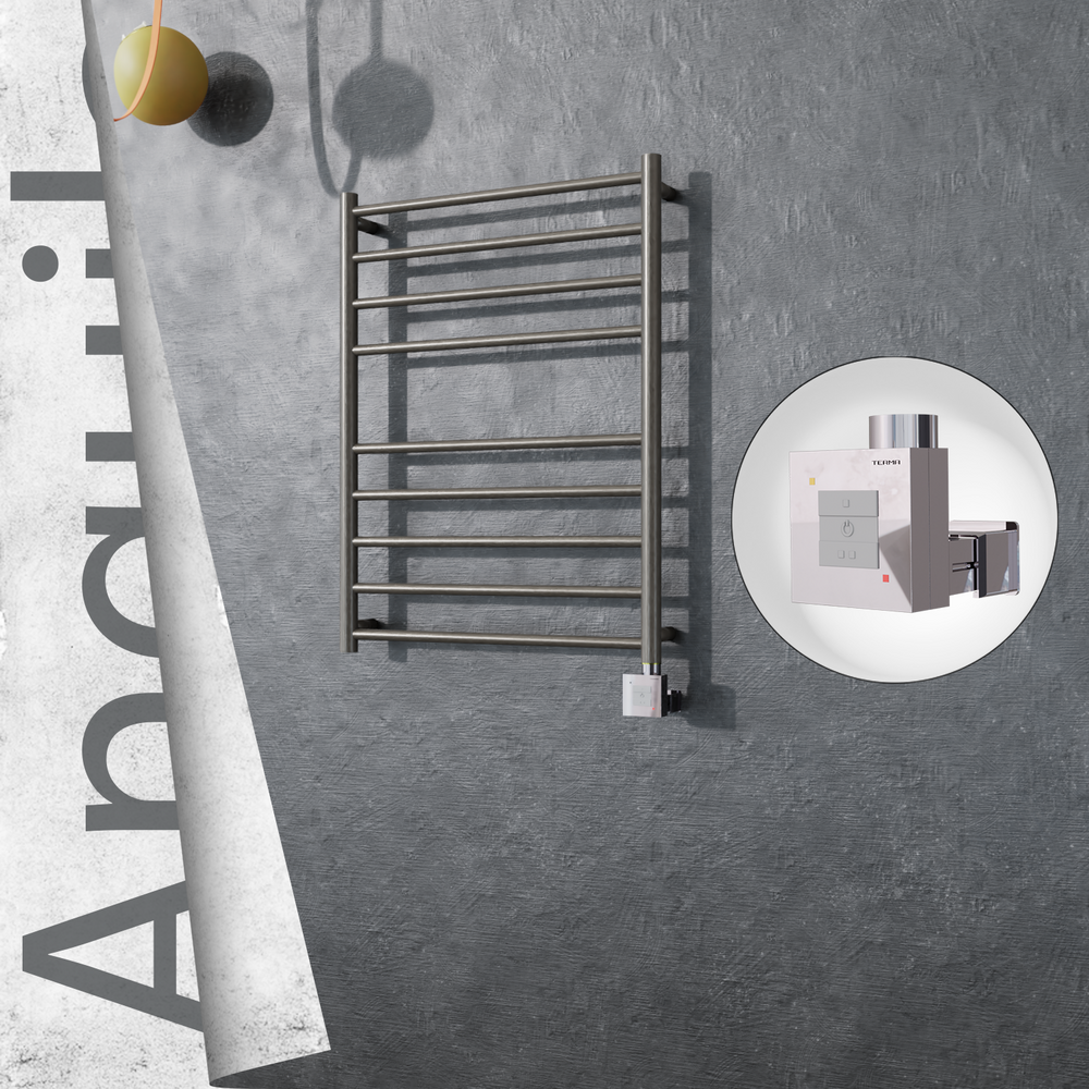 Angulia Electric Stainless Steel Towel Rail 600x790 Satin Polished (KTX1 Thermostat) 200W - 1