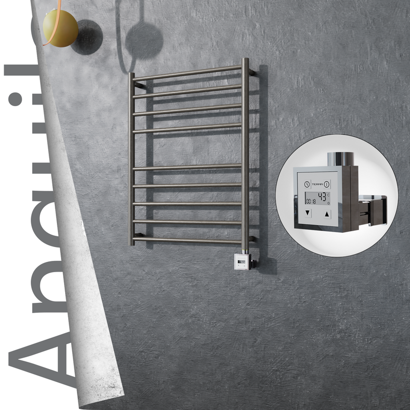 Angulia Electric Stainless Steel Towel Rail 600x790 Satin Polished (KTX3 Thermostat) 200W 