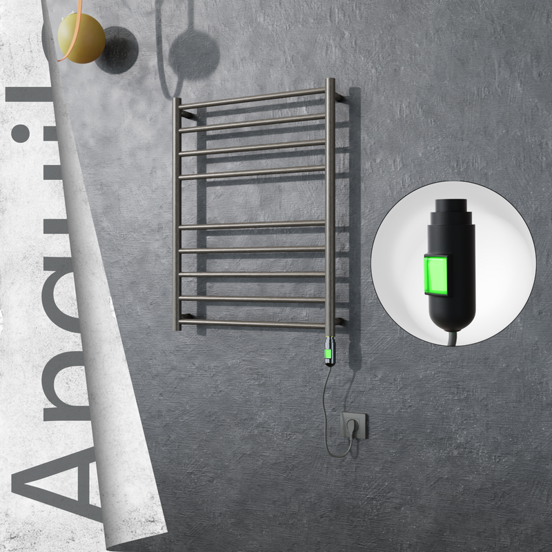 Angulia Electric Stainless Steel Towel Rail 600x790 Satin Polished (On/Off Switch) 200W 