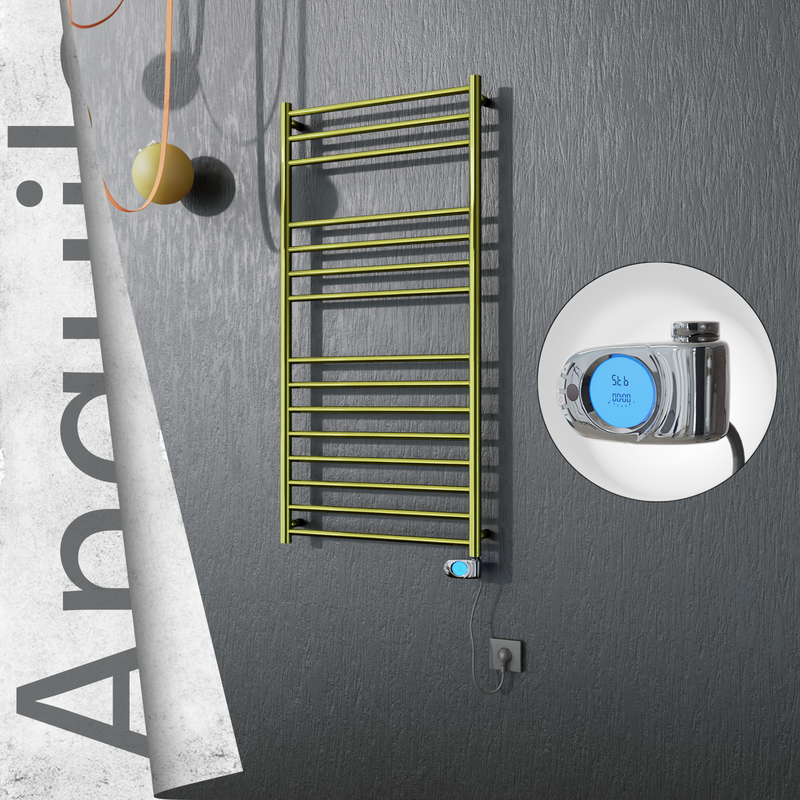 Angulia Elektrikli Paslanmaz Çelik Havlupan 600x1210 Altın (Musa Termostat) 300W 