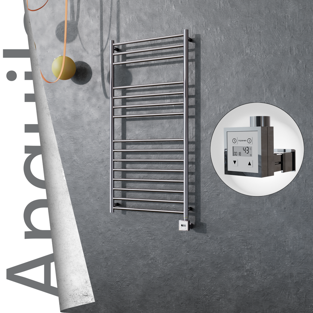 Angulia Elektrikli Paslanmaz Çelik Havlupan 600x1210 Ayna Polisaj (KTX3 Termostat) 300W - 1