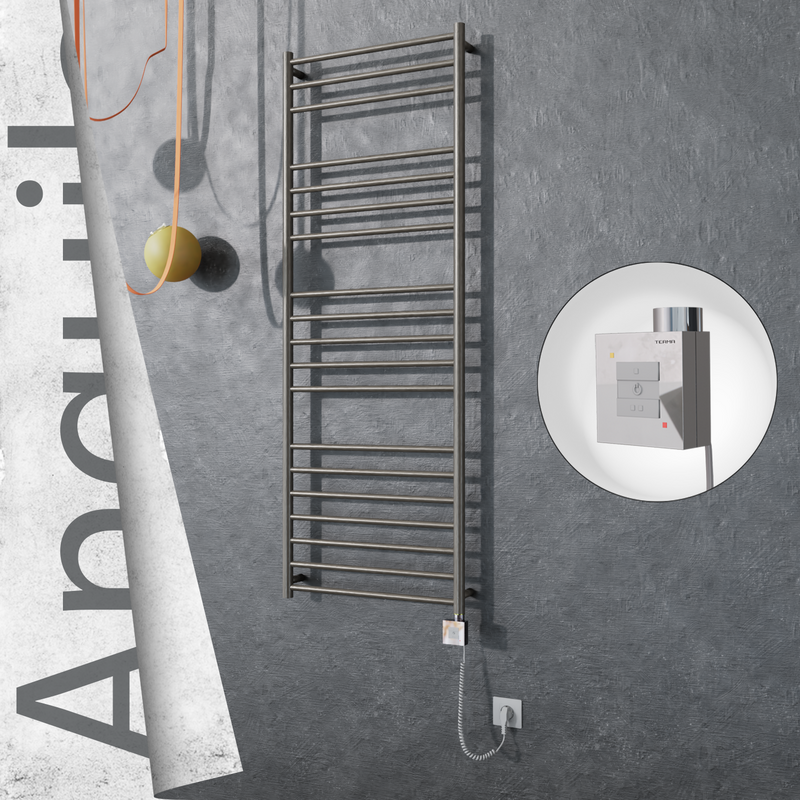 Angulia Elektrikli Paslanmaz Çelik Havlupan 600x1630 Satin Polisaj (KTX1 Termostat) 300W Spiral Kablolu