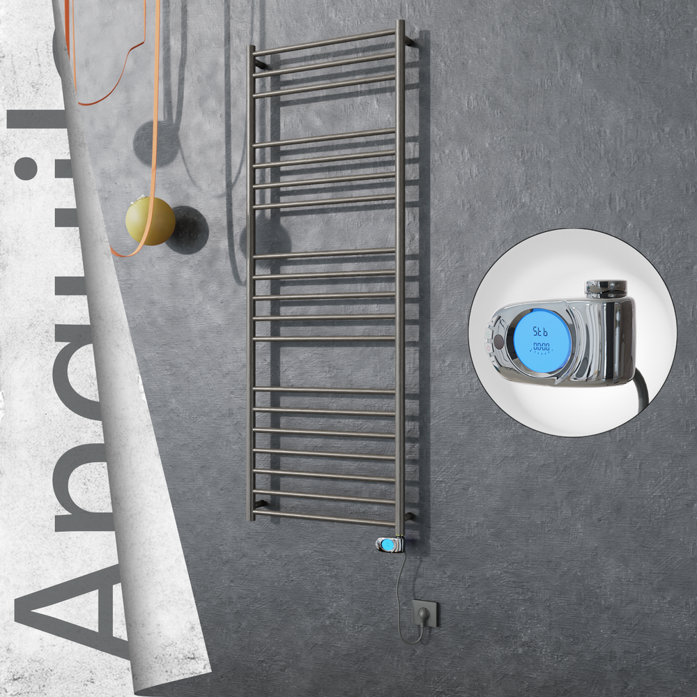 Angulia Elektrikli Paslanmaz Çelik Havlupan 600x1630 Satin Polisaj (Musa Termostat) 300W - 1