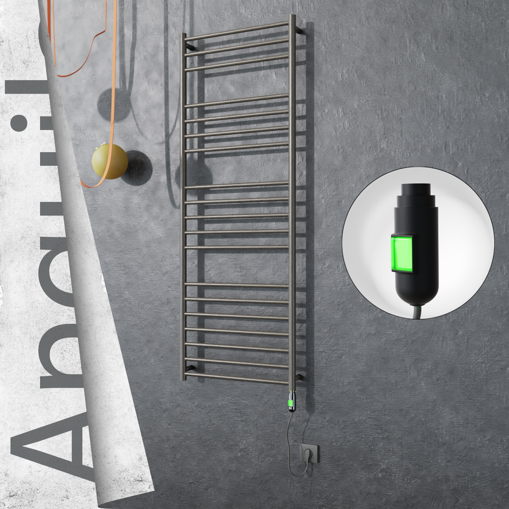 Angulia Elektrikli Paslanmaz Çelik Havlupan 600x1630 Satin Polisaj (On/Off Düğmeli) 300W - 1