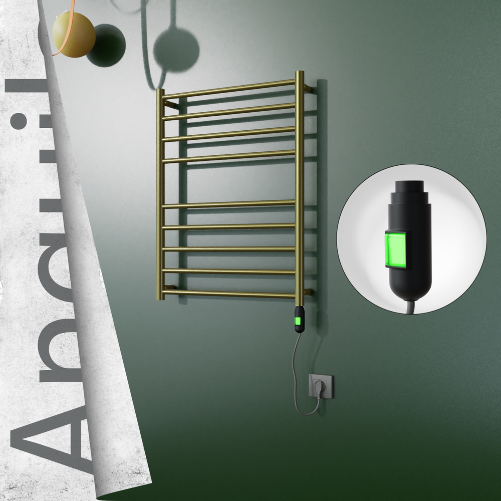Angulia Elektrikli Paslanmaz Çelik Havlupan 600x790 Satine Altın (On/Off Düğmeli) 200W - 1