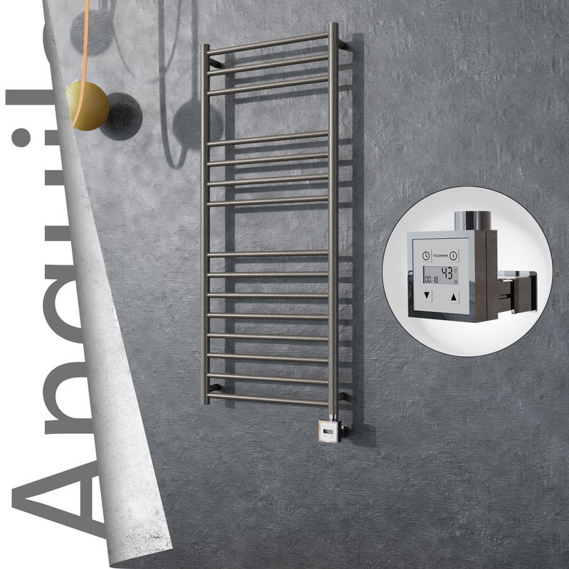 Angulia Sèche-serviettes Électrique en Inox 500x1210 Poli Satiné (KTX3 Thermostat) 200W 