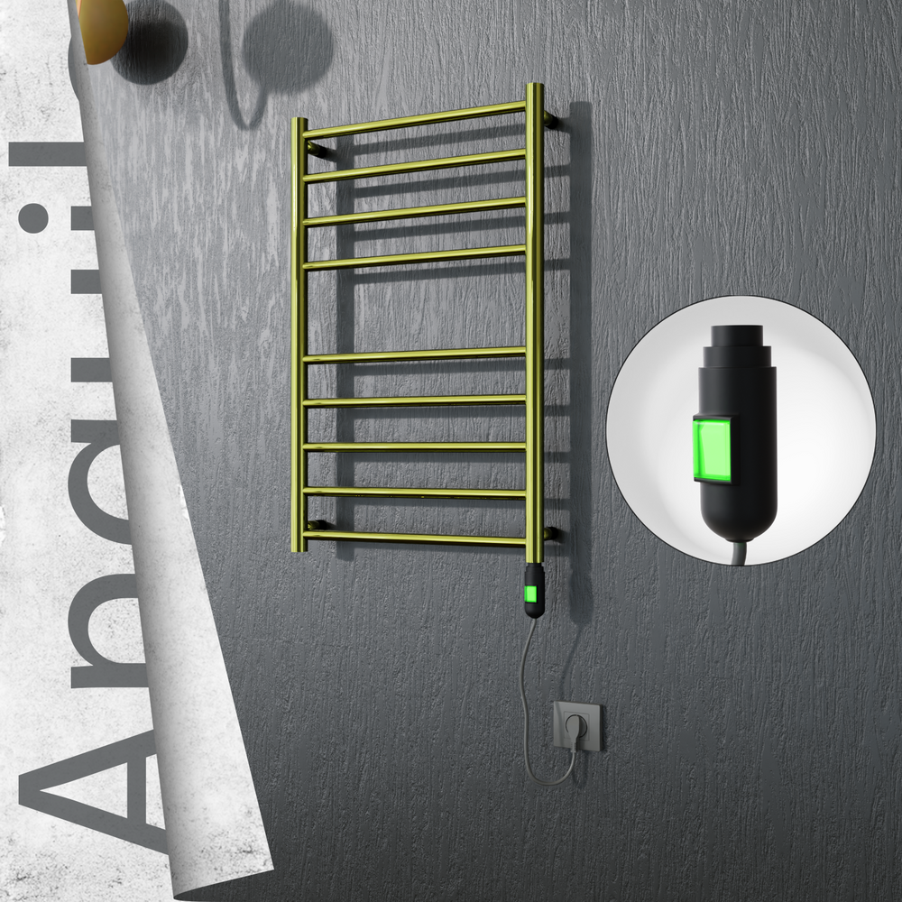 Angulia Sèche-serviettes Électrique en Inox 500x790 Doré (Interrupteur Marche/Arrêt) 200W - 1