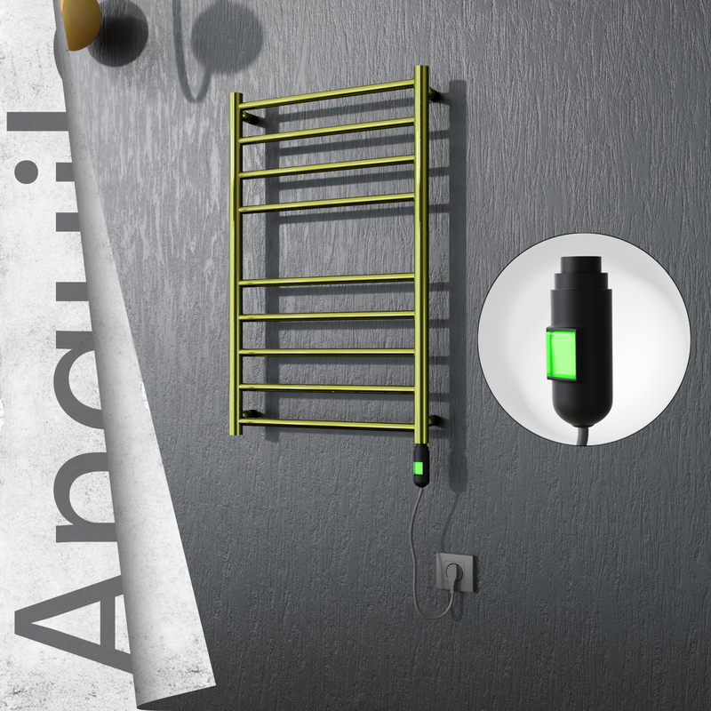 Angulia Sèche-serviettes Électrique en Inox 500x790 Doré (Interrupteur Marche/Arrêt) 200W 