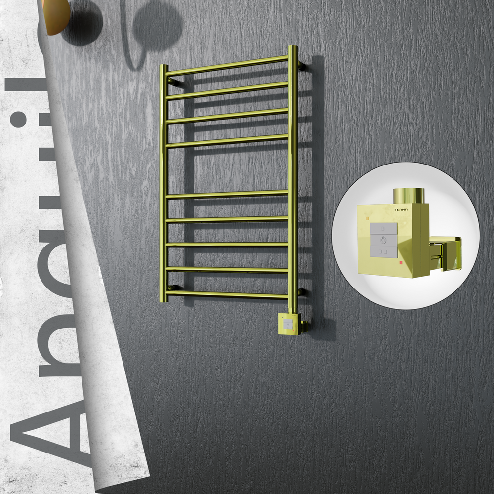 Angulia Sèche-serviettes Électrique en Inox 500x790 Doré (KTX1 Thermostat) 200W - 1