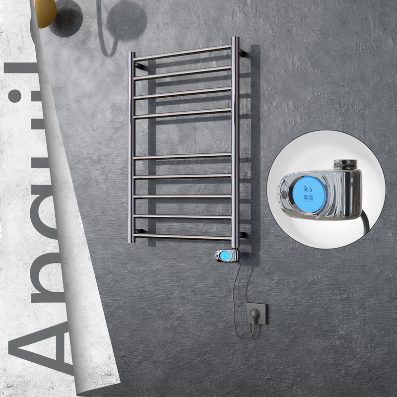 Angulia Sèche-serviettes Électrique en Inox 500x790 Doré Satiné (Musa Thermostat) 200W 