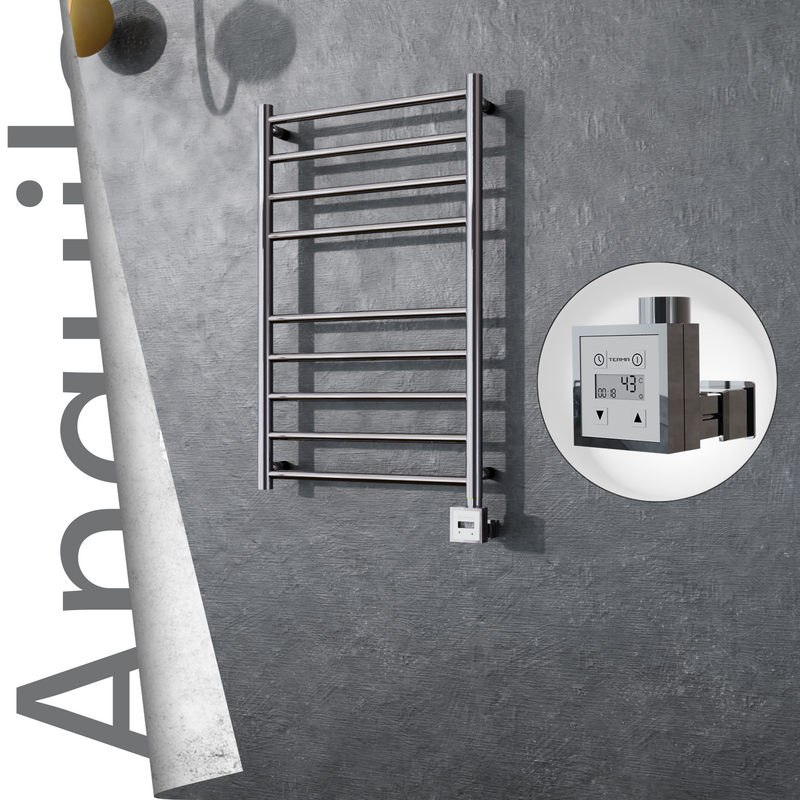 Angulia Sèche-serviettes Électrique en Inox 500x790 Poli Miroir (KTX3 Thermostat) 200W 