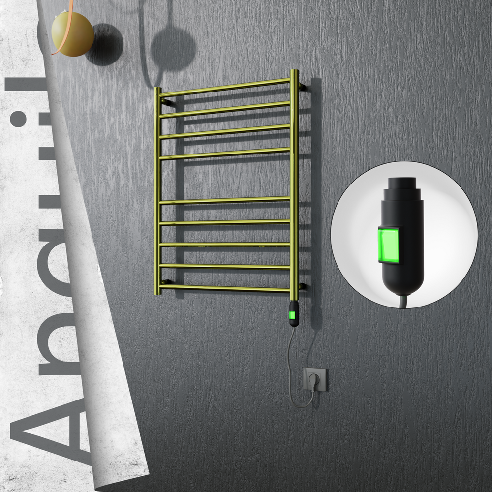 Angulia Sèche-serviettes Électrique en Inox 600x790 Doré (Interrupteur Marche/Arrêt) 200W - 1