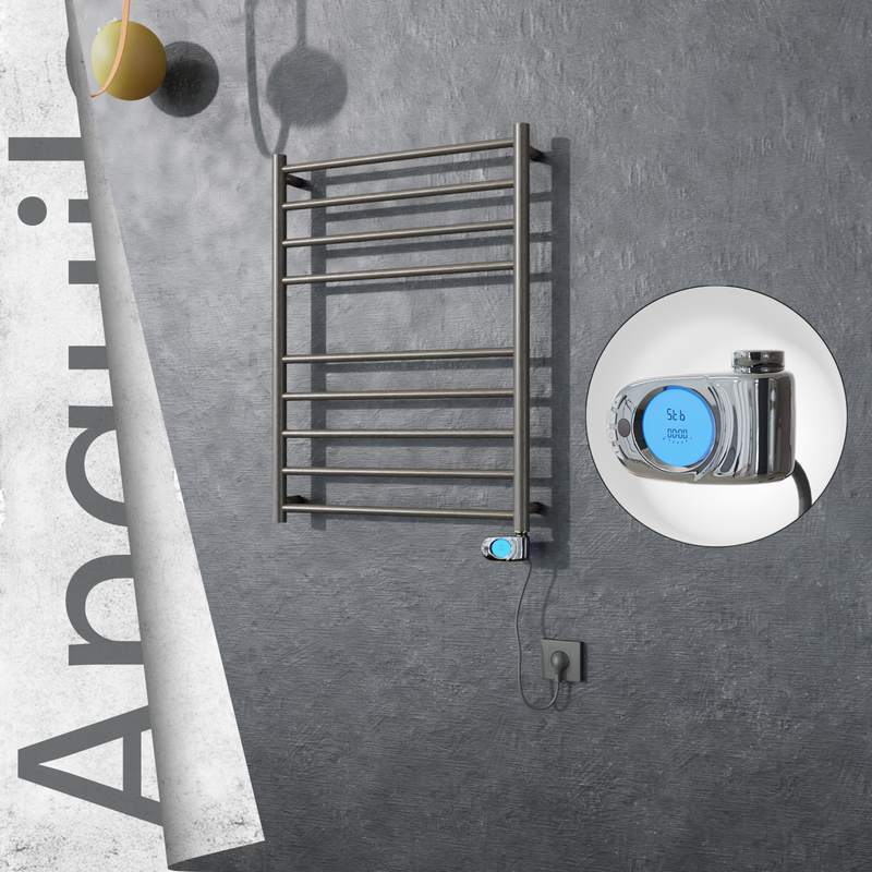 Angulia Sèche-serviettes Électrique en Inox 600x790 Poli Satiné (Musa Thermostat) 200W 