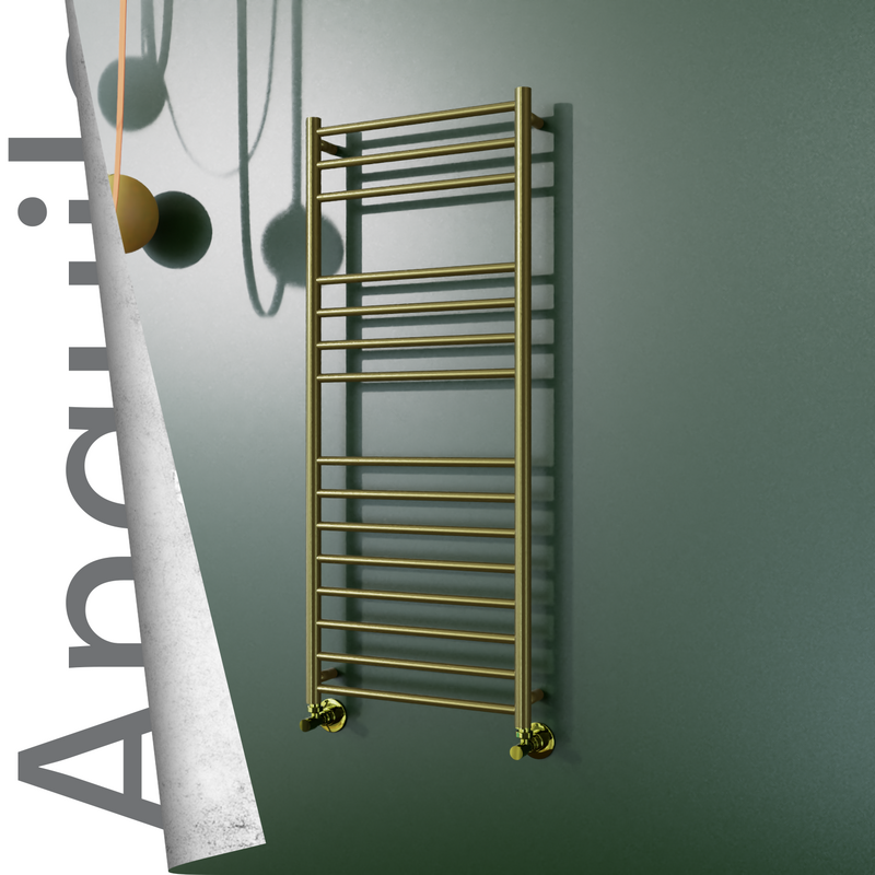 Angulia Sèche-serviettes en Inox 500x1210 Doré Satiné