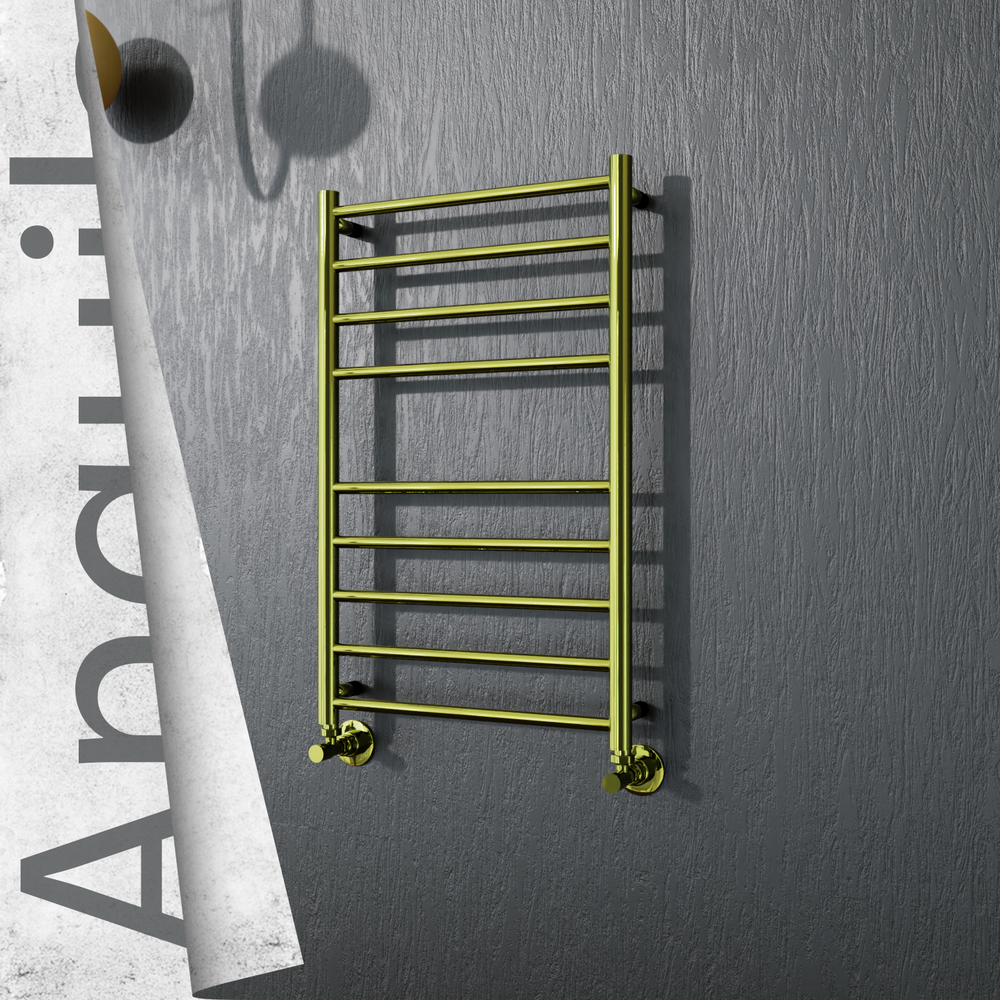 Angulia Stainless Steel Towel Rail 500x790 Gold - 1