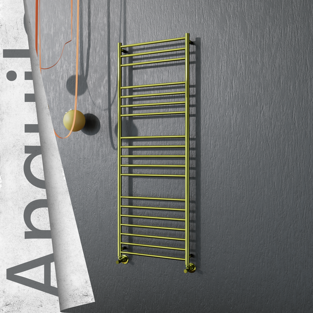 Angulia Stainless Steel Towel Rail 600x1630 Gold - 1