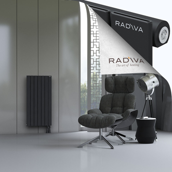 Arno Aluminium Radiator 1000x514 Black Bottom Right 50mm