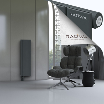 Arno Radiateur En Aluminium 1200x366 Anthracite Foncé Bas à gauche 50mm