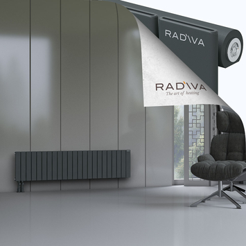 Arno Radiateur En Aluminium 400x1698 Anthracite Foncé Bas à gauche 50mm