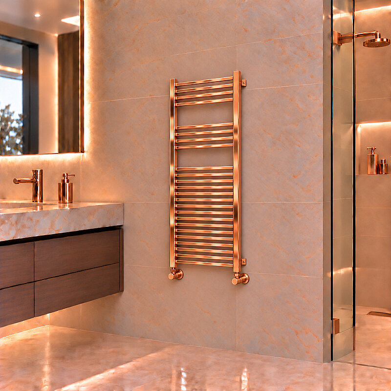 Barbados Decorative Towel Rail 500x1200 Copper