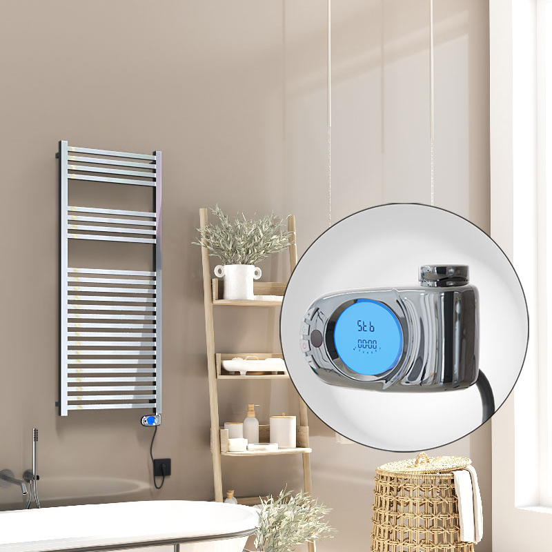 Barbados Electric Towel Warmer 300 Watt 500x1200 Chrome (Musa Thermostat) - 1