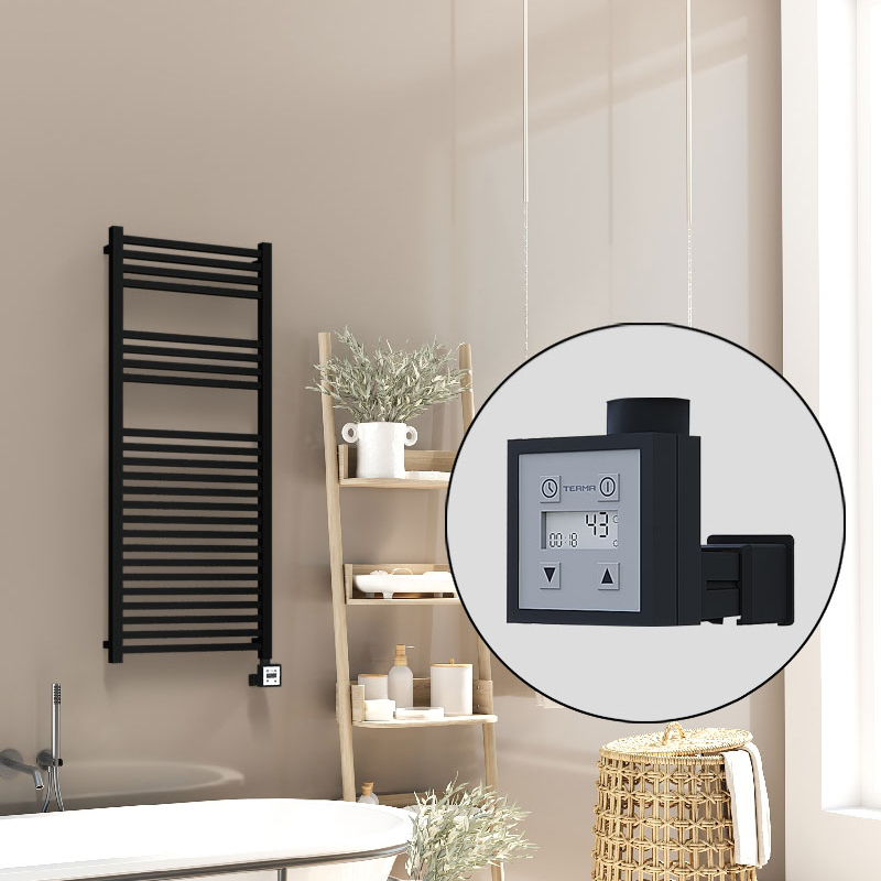 Barbados Electric Towel Warmer 500x1200  Matte Black Ktx3 600 W 