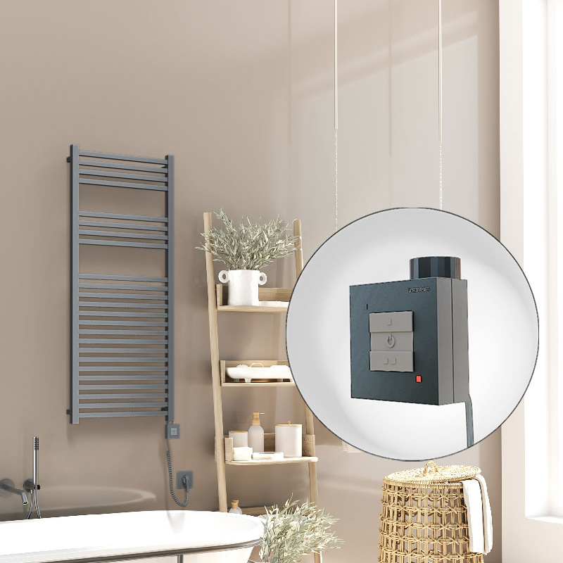 Barbados Electric Towel Warmer 500x1200 Anthracite Ktx1 600 W (Spiral Cable)
