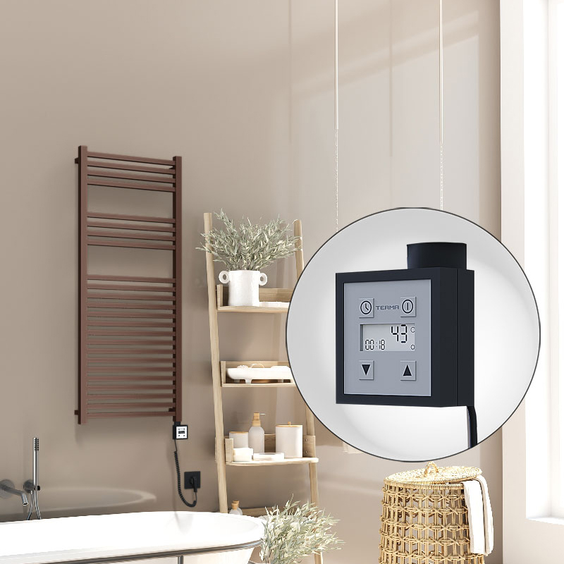 Barbados Electric Towel Warmer 500x1200 Antique Copper Ktx3 300 W (Spiral Cable)