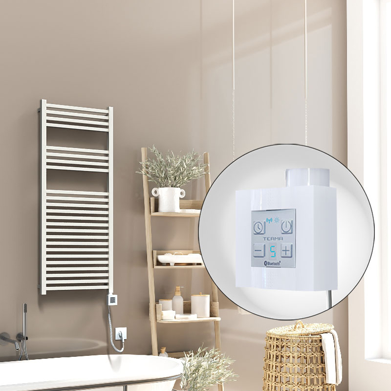 Barbados Electric Towel Warmer 500x1200 White Ktx4 600 W (Spiral Cable)
