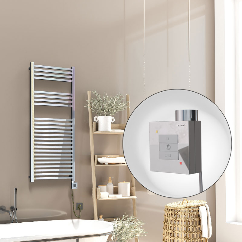 Barbados Elektrikli Havlupan 500x1200 Krom (KTX1 Termostat) 600W Spiral Kablolu