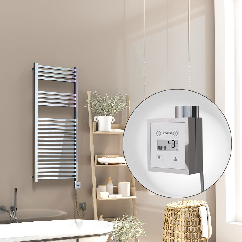 Barbados Sèche Serviettes Electrique 500x1200 Chrome Ktx3 600 Watt Câble en spirale