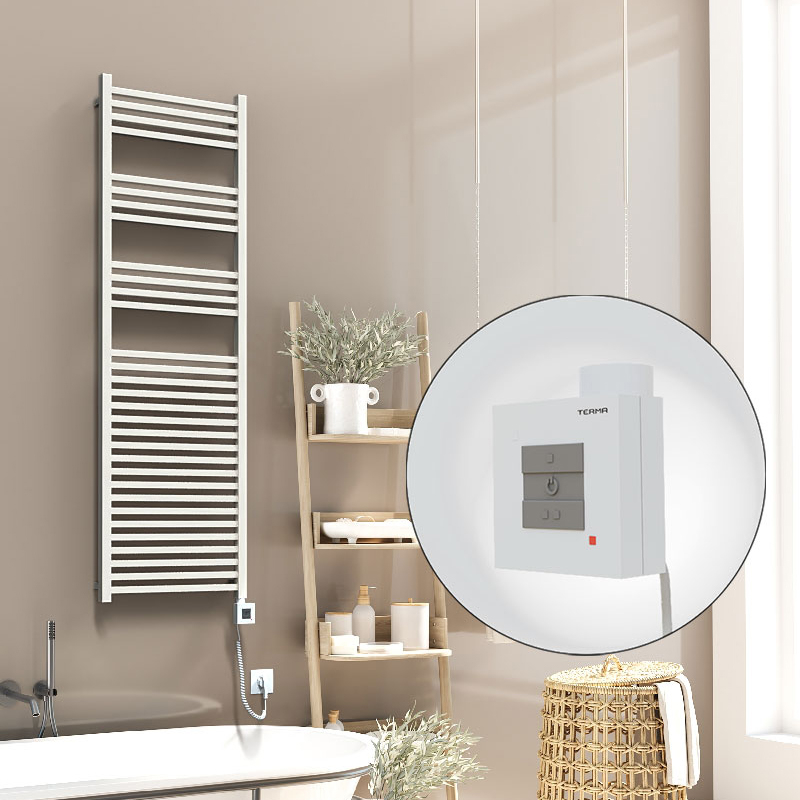 Barbados Electric Towel Warmer 500x1600 White Ktx1 600 W (Spiral Cable)