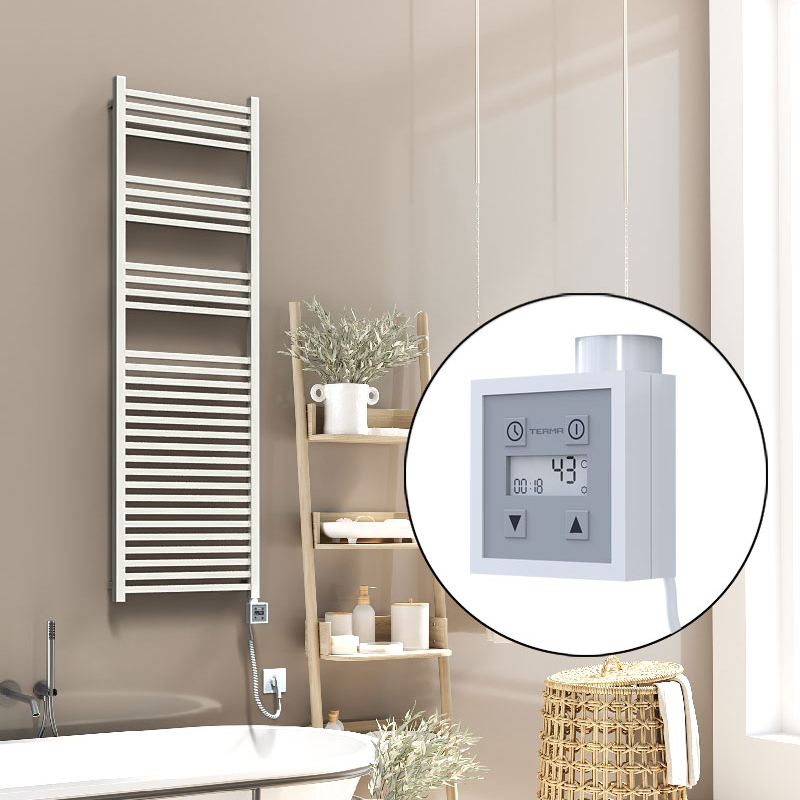 Barbados Electric Towel Warmer 500x1600 White Ktx3 600 W (Spiral Cable)