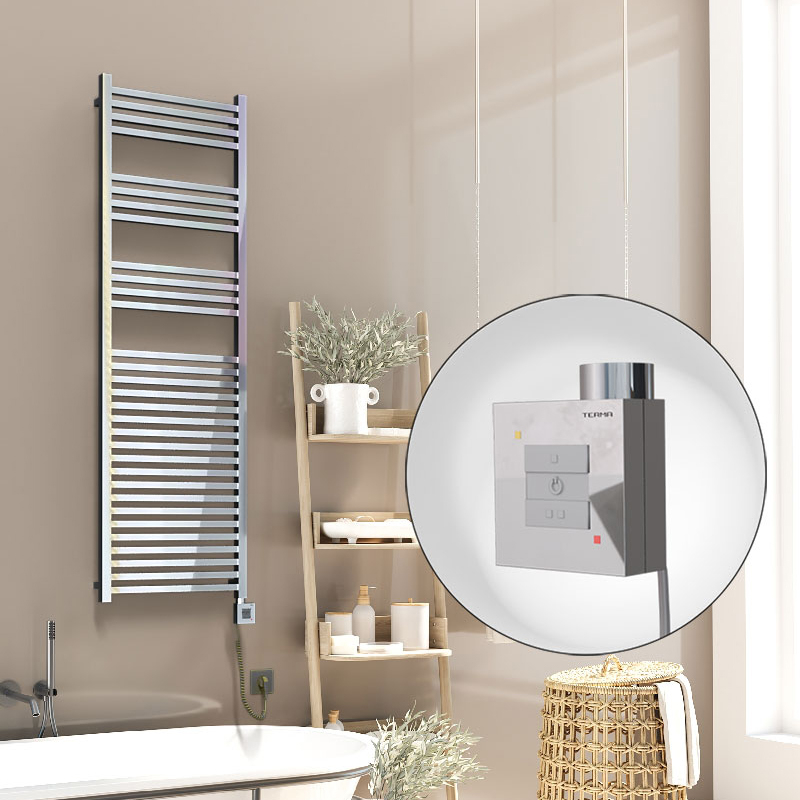 Barbados Electric Towel Warmer 500x1600 Chrome Ktx1 600 W (Spiral Cable)