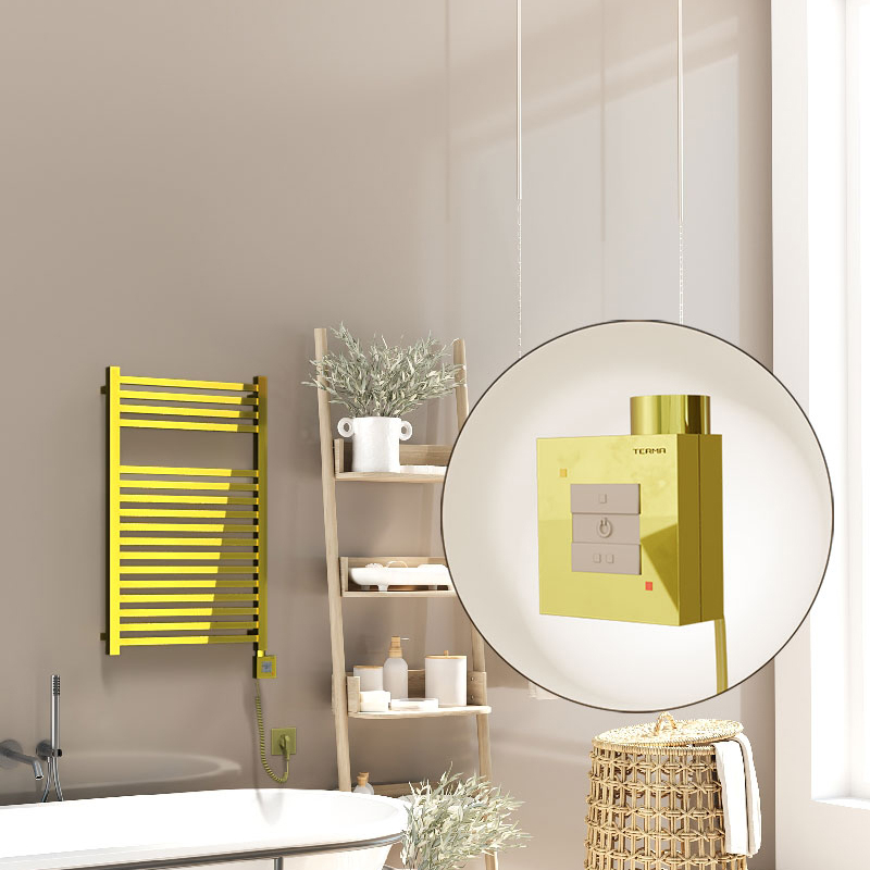 Barbados Electric Towel Warmer 500x800 Gold Ktx1 200 W (Spiral Cable)