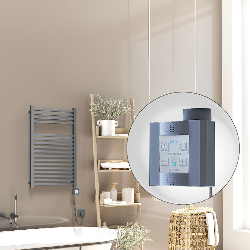 Barbados Electric Towel Warmer 500x800 Anthracite Ktx4 300 W (Spiral Cable)
