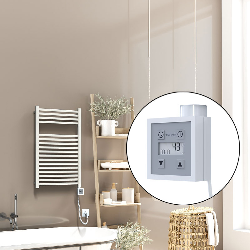 Barbados Elektrikli Havlupan 500x800 Beyaz (KTX3 Termostat) 600W Spiral Kablolu - 1
