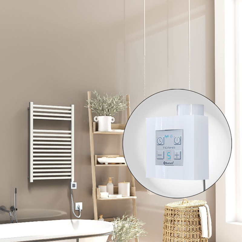 Barbados Electric Towel Warmer 500x800 White Ktx4 300 W (Spiral Cable)