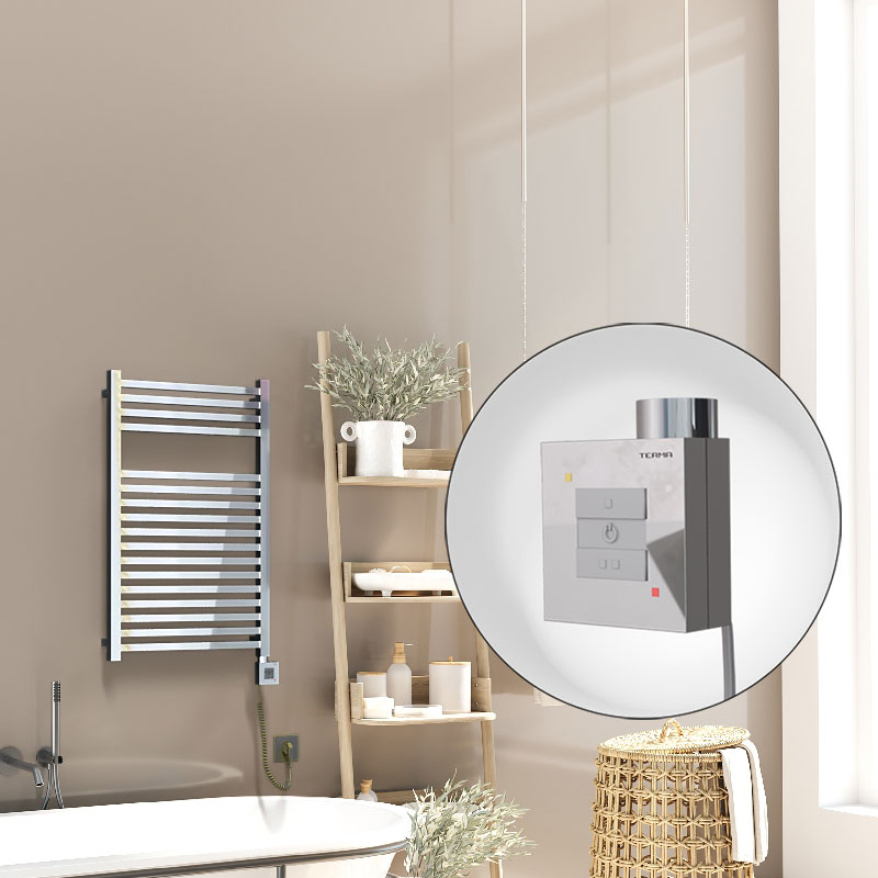 Barbados Elektrikli Havlupan 500x800 Krom (KTX1 Termostat) 300W Spiral Kablolu