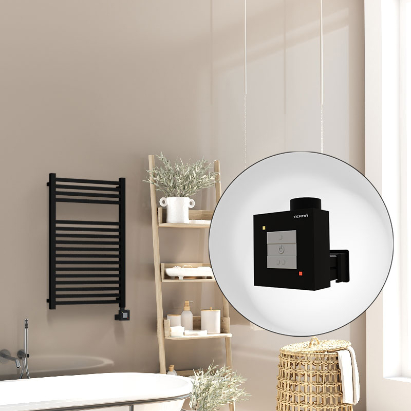 Barbados Sèche Serviettes Electrique 500x800 Noir mat Ktx1 600 Watt