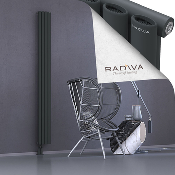 Bia Aluminium Radiator 2000x224 Dark Anthracite Bottom Left 50mm