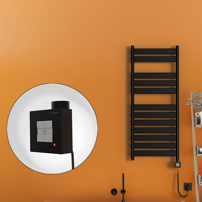 Bora Bora Electric Towel Warmer 500x1200 Matte Black Ktx1 300 W (Spiral Cable)