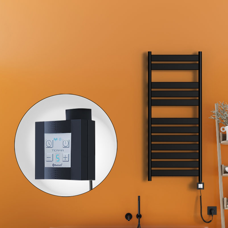 Bora Bora Electric Towel Warmer 500x1200 Matte Black Ktx4 300 W (Spiral Cable)