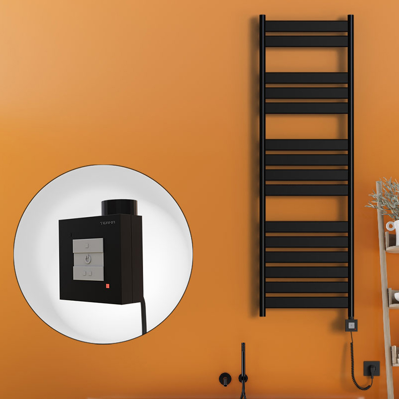 Bora Bora Electric Towel Warmer 500x1600 Matte Black Ktx1 600 W (Spiral Cable)